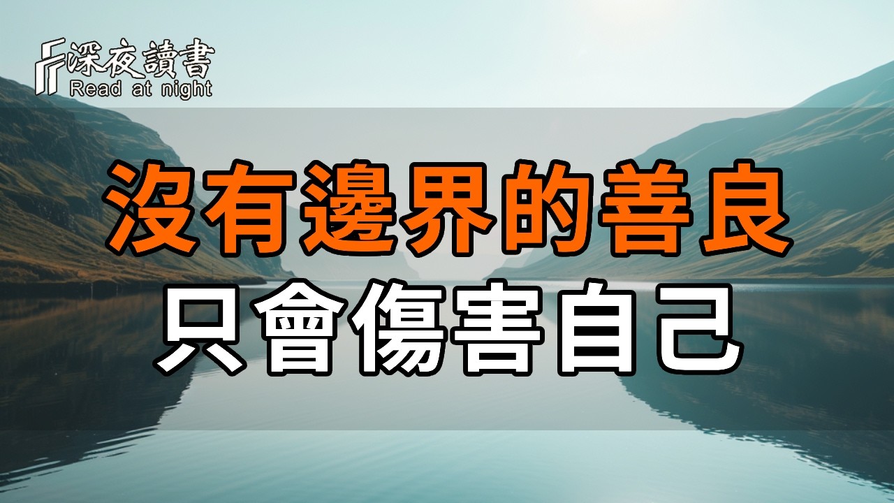 沒有邊界的善良，只會成為傷害自己的利刃【深夜讀書】#人生感悟 #正能量 #情感 #晚年幸福 #深夜讀書  #?