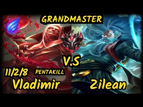 MagiFelix (VLADIMIR) vs ZILEAN - PENTAKILL 11/2/8 KDA MID GAMEPLAY - EUW Ranked GRANDMASTER