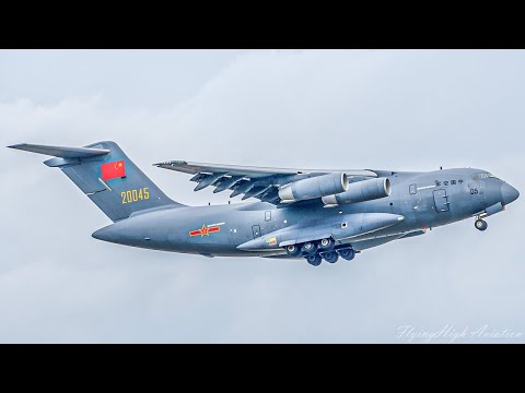 EXCLUSIVE | 3 Chinese Air Force (PLAAF) Xian Y-20 Landing and Takeoff at Belgrade Airport | With ATC