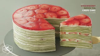 딸기 녹차 크레이프 케이크 만들기 : Strawberry Green tea Crepe Cake Recipe | Cooking tree