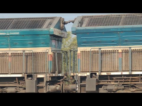 Twin WDG-4 Diesel Locomotives Roaring with Heavy Haul Muscle and Commanding Track Dominance