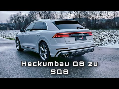 Heckumbau beim Audi Q8 auf SQ8 inklusive Active Soundsystem.