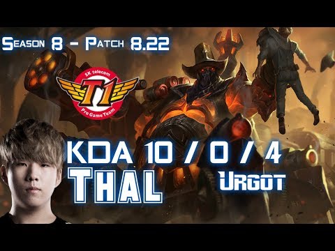 SKT T1 Thal URGOT vs JAYCE Mid - Patch 8.22 KR Ranked