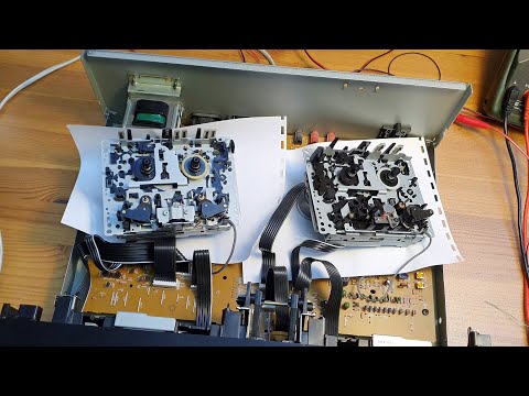 Technics RS-X101 dual cassette deck with broken soft plastic gears