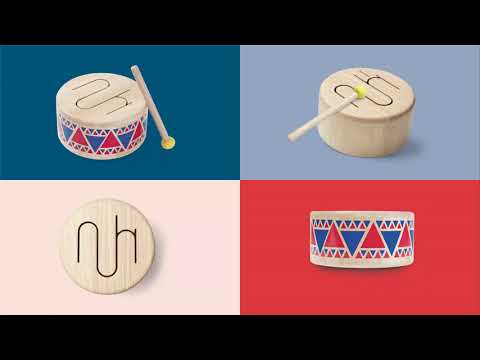 PlanToys lavinimo priemonė - muzikinis instrumentas, būgnas Solid drum (PT6404) video