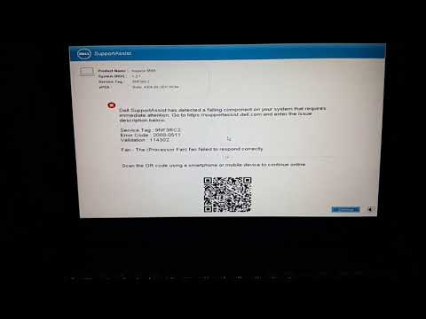 Fan The (Processor Fan) fan failed to respond correctly - Dell Inspiron 5559
