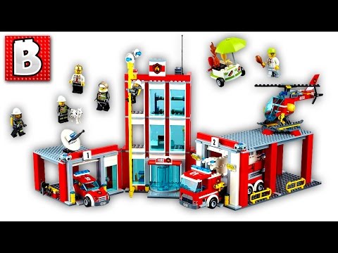 Lego City 2016 Fire Station Set 60110 | Unbox Build Time Lapse Review