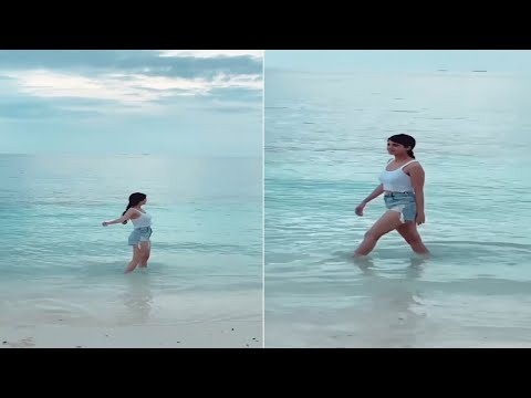 Beautiful Indian Actress Vedhika in Sea Beach