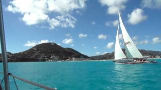 preview picture of video 'Yacht Racing on Stars and Stripes in St. Maarten'