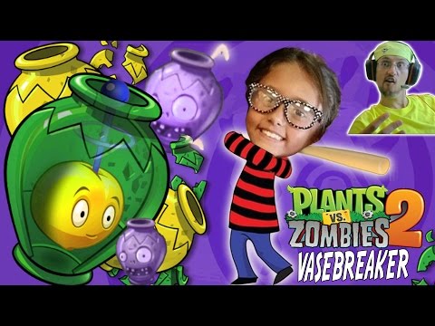 Plants vs. Zombies 2: VASE BREAKER - Dad & Daughter play Mini-Game (iOS Face Cam) INTRO w/ Lexi