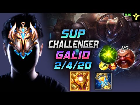Challenger Galio Support vs Gragas - 챌린저 서폿 갈리오 템트리 룬 솔라리 여진 ガリオ Галио 正义巨像 加里歐 - LOL KR 11.10