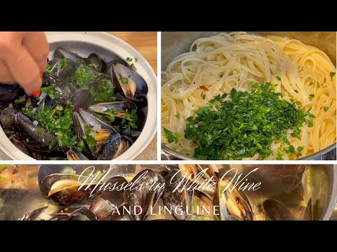MUSSELS IN WHITE WINE AND LINGUINE