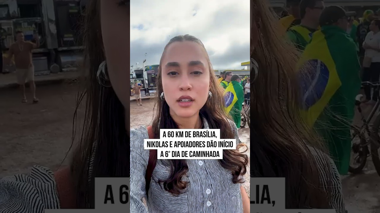 A 60 km de Brasília, Nikolas e apoiadores dão início a 6° dia de caminhada