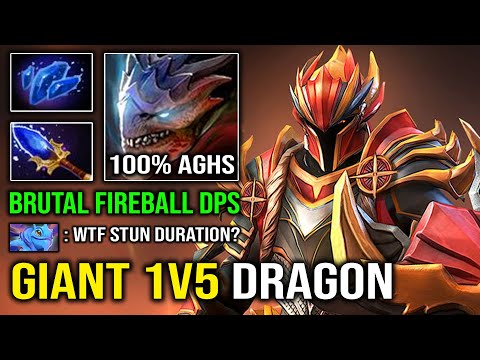 BRUTAL Giant Black Dragon 1v5 Mid 9Min Blink EZ Counter Puck & Zeus with OP Fireball DPS Dota 2