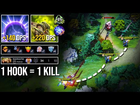 IMBA AoE Burn DPS [Rot + Ion Shell] — Pudge Mid 34 KILLS — 1 HOOK = 1 KILL | Pudge Official