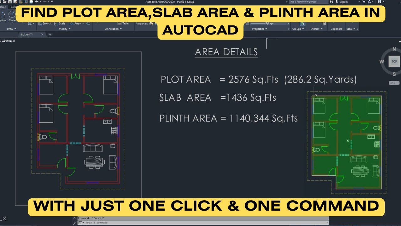How Find Plot Area | Slab Area | Plinth Area in AutoCAD | AutoCAD