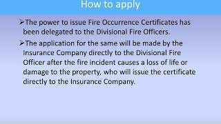 Tamil Nadu - Obtain Fire Occurrence Certificate