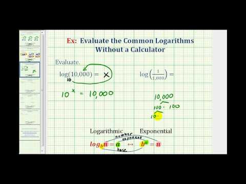 Ex: Evaluate Common Logarithms Without a Calculator | Math Help from