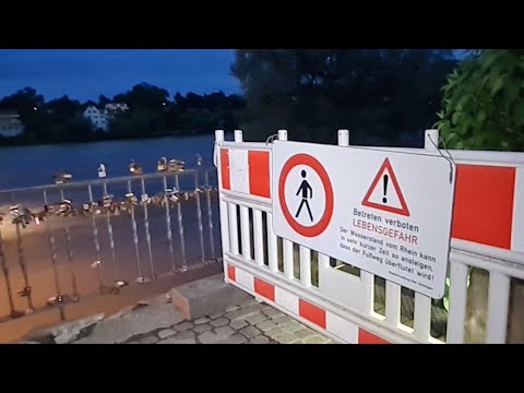 🚨🌊Hochwasser in Bad Säckingen - Rhein tritt über das Ufer / Unfall Wehr / Brand Lörrach [09.07.2021]