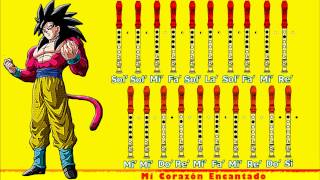 Dragon Ball GT - Mi Corazon Encantado en Flauta Dulce con Notas Acordes -  Chordify