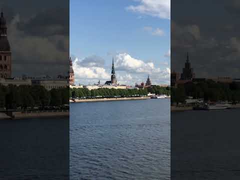 Respect #shorts Daugava river in Riga, view of the Old Town UNESCO