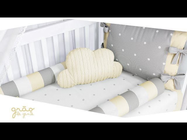Quarto de Bebê Tricot Poá Amarelo | Grão de Gente