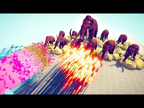 10x LITTLE MAMMOTH + MAMMOTH vs EVERY GOD 🐘🐘🐘 | Totally Accurate Battle Simulator - TABS