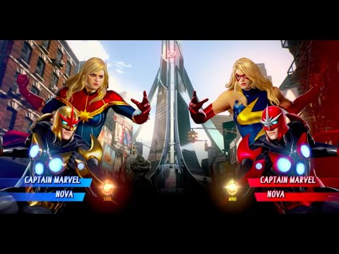 Nova and Captain Marvel vs Captain Marvel and Nova - MARVEL VS. CAPCOM: INFINITE