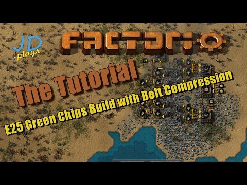 Factorio 0.16 The Tutorial E25 Electronic Circuit Build with Belt Compression