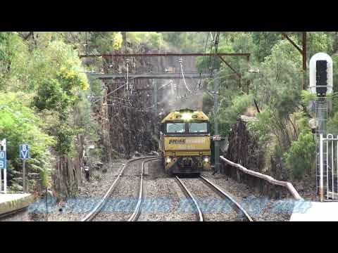 NR107 + NR105 LEAD 1829 THROUGH LAPSTONE STATION BOUND FOR PARKES