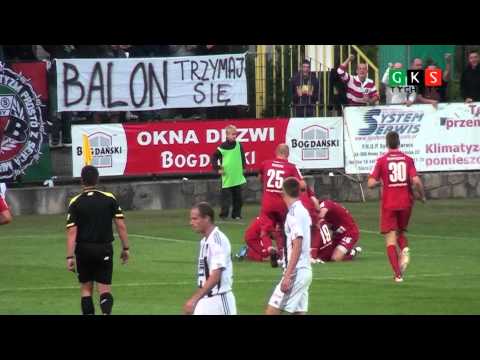 6. kolejka: Sandecja Nowy Sącz - GKS Tychy 1:2. Kopczyk 1:2