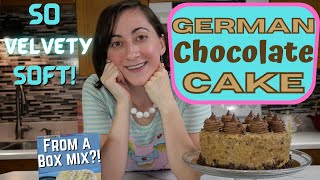 German Chocolate Cake (From a box mix!)