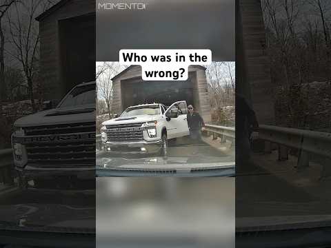 Who's Actually Wrong in This Crazy Bridge Standoff? #roadrage #shorts