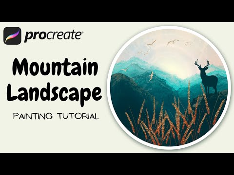 Easy Mountain Landscape Painting - PROCREATE Drawing Tutorial for Beginners