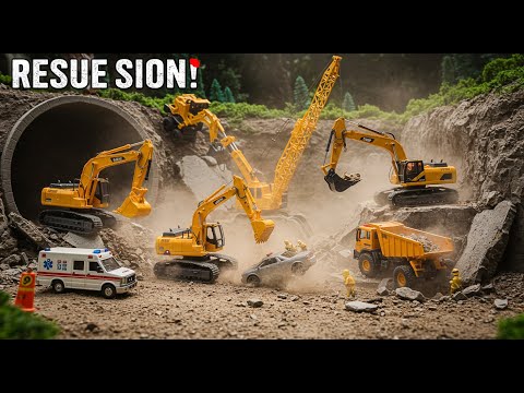 RC Construction Toys Save the Day! | Tunnel Rescue Mission