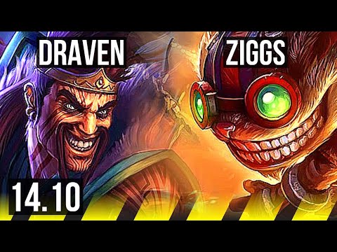 DRAVEN & Blitzcrank vs ZIGGS & Milio (ADC) | Legendary, 900+ games, 14/3/2 | EUW Master | 14.10