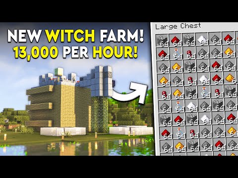 Insane New Minecraft Witch Farm - 13,000 Items P/H!