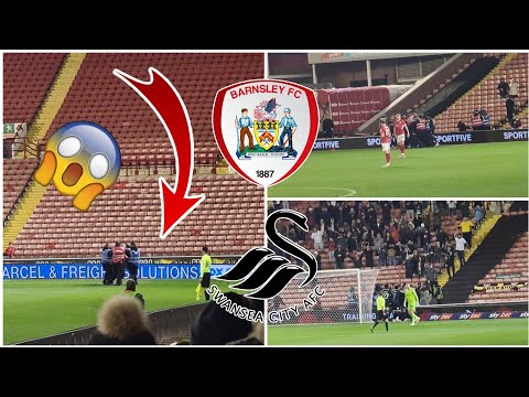 PITCH INVADER, FANS KICKED OUT, AWAY END SCENES! Barnsley Vs Swansea Vlog!