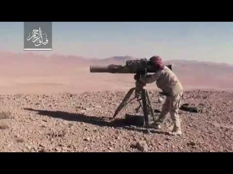 استهداف لواء الصناديد التابع لفيلق الرحمن بصاروخ تاو مدفع 23 لتنظيم الدولة في القلمون الشرقي في ريف دمشق