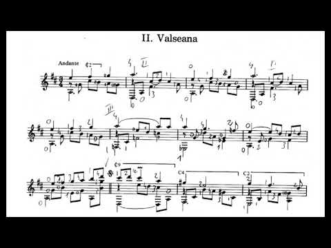 Sérgio Assad: Aquarelle for Guitar (Score video)