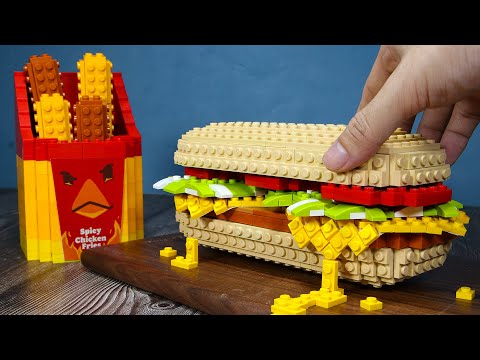 Remaking Burger King's NEW Spicy Chicken Fries & Chicken Sandwich | Lego Cooking Food ASMR