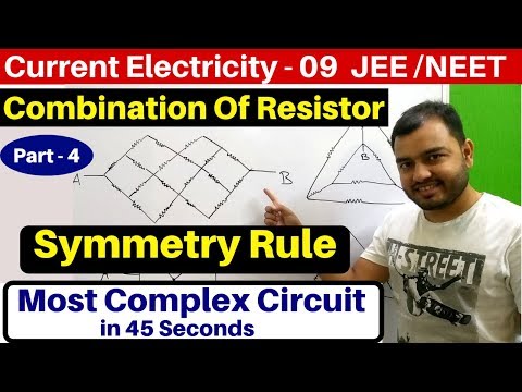 Current Electricity 09 : Symmetry Rule : Combination of Resistor -4 : Most Complex Circuits JEE/NEET Video