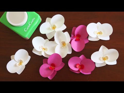 , title : '簡単！クラフトパンチで作る胡蝶蘭の花の作り方 DIY How to Make Paper Orchid Phalaenopsis'