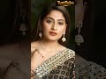 Black And Gold Saree With Deep Neck Blouse Glamorous Indian Model In Bold Cleavage Pose