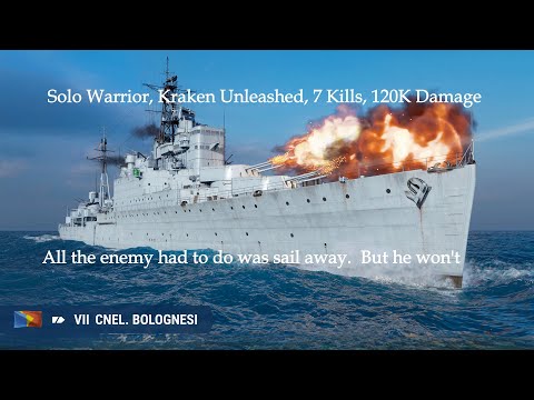 World of Warships - Coronel Bolognesi Solo Warrior, Kraken Unleashed, 7 Kills, 120K Damage