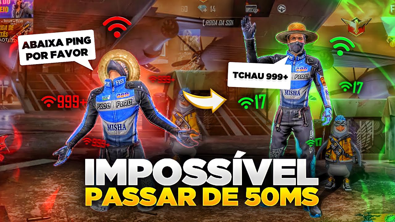 FIZ O PING FICAR 14! COMO DIMINUIR O PING DO FREE FIRE