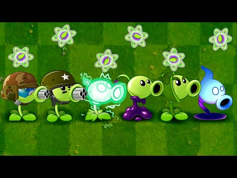 All Peashooter Challenge & Power Up! vs Brickhead Zombie - PVZ 2 Gameplay