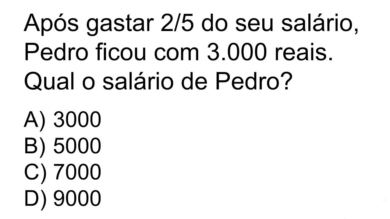 QUESTÃO DE MATEMÁTICA BÁSICA IMPERDÍVEL EM PROVA CONSEGUE INTERPRETAR - PROIBIDO ERRAR