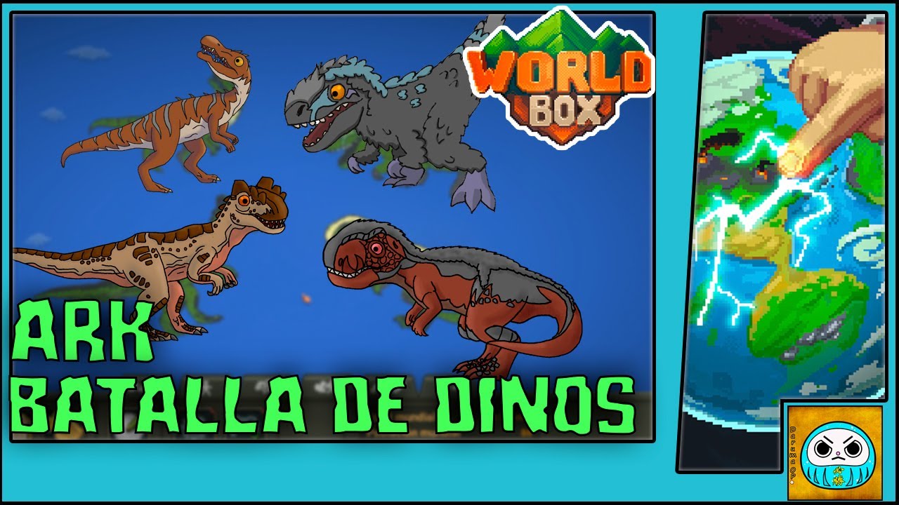 ARK Batalla de Dinos Yutyrannus Baryonyx Allosaurus y Megalosaurus - WORLD BOX Gameplay Español