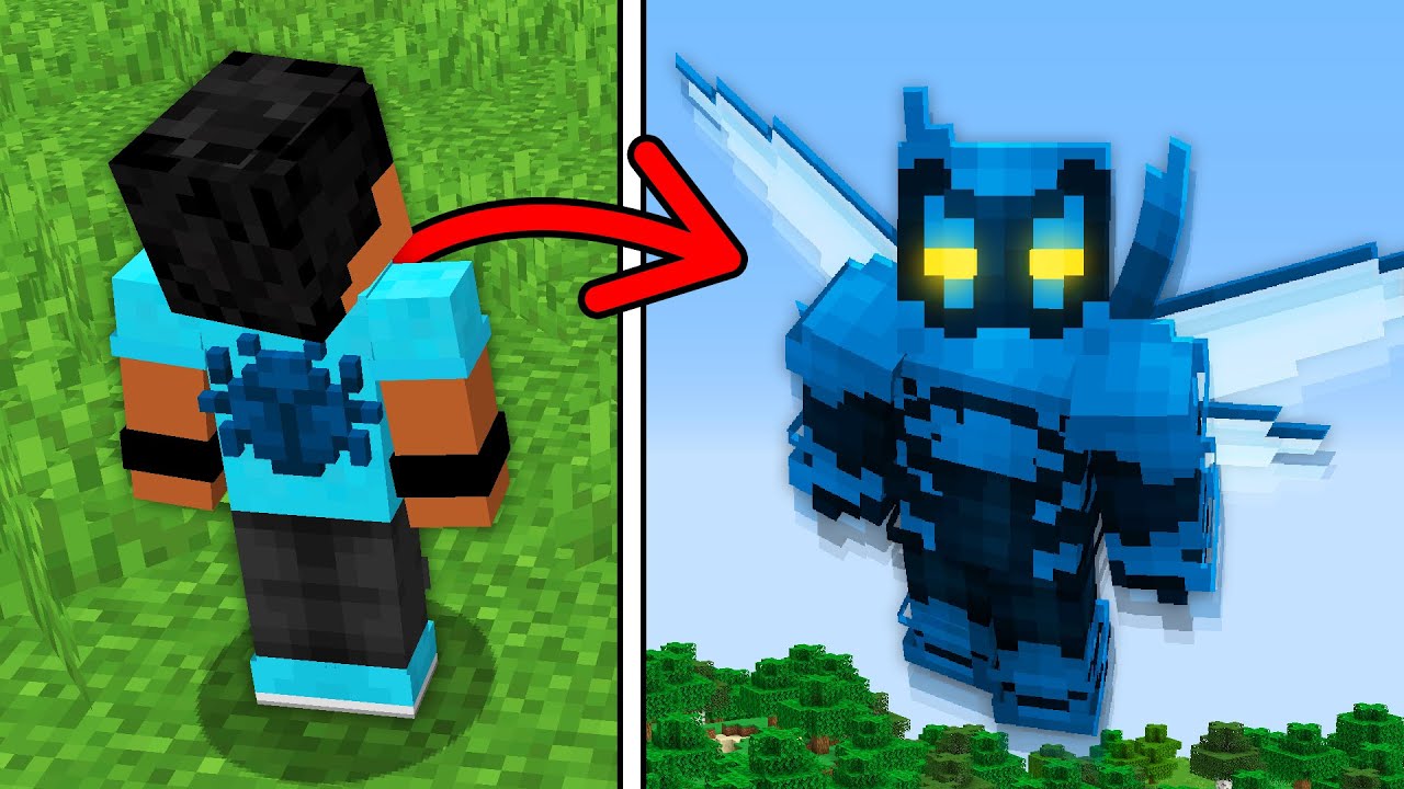 Ganhei os PODERES do BESOURO AZUL no Minecraft